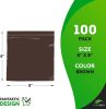 Amber Zip Bags 8 x 8; Brown Poly Zip Bags for Storage 100 Pack; Water-Resistant Plastic Bags Resealable 3 Mil; Durable Poly Zipper Bags; Heavy Duty Po