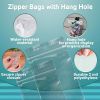 Pack of 1000 Zipper Bags with Hang Hole 3 x 4. Clear Polyethylene Bags 3x4. Thickness 2 mil. Hang Hole Plastic Poly Bags for Industrial; Food Service