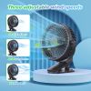 Portable Clip on Fan Battery Operated, Small Powerful USB Desk Fan, 3 Speed Quiet Rechargeable Mini Table Fan, 360¬∞ Rotate Cooling Fan for Home Offic