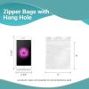 Pack of 1000 Zipper Bags with Hang Hole 4 x 4. Clear Polyethylene Bags 4x4. Thickness 2 mil Thick. Hang Hole Plastic Poly Bags for Industrial; Food Se