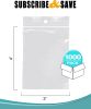 Pack of 1000 Zipper Bags with Hang Hole 3 x 4. Clear Polyethylene Bags 3x4. Thickness 2 mil. Hang Hole Plastic Poly Bags for Industrial; Food Service