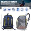 50L Blue Travel Ski Backpack for ski helmets, goggles, gloves