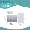 Pack of 1000 Zipper Bags with Hang Hole 10 x 12. Clear Polyethylene Bags 10x12. Thickness 2 mil. Hang Hole Plastic Poly Bags for Industrial; Food Serv